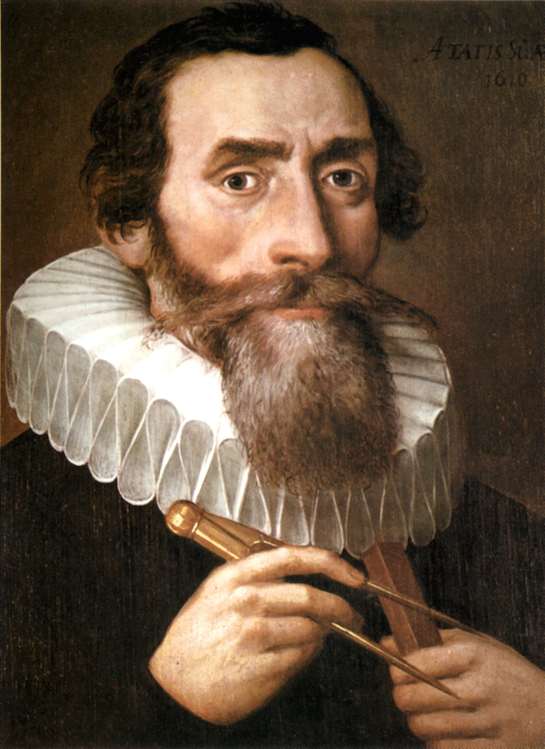 Retrato de Johanes Kepler, copia de un original de 1610 de pintor desconocido y que se conserva en el monasterio Benedictino de Kremsmünster (Alemania).